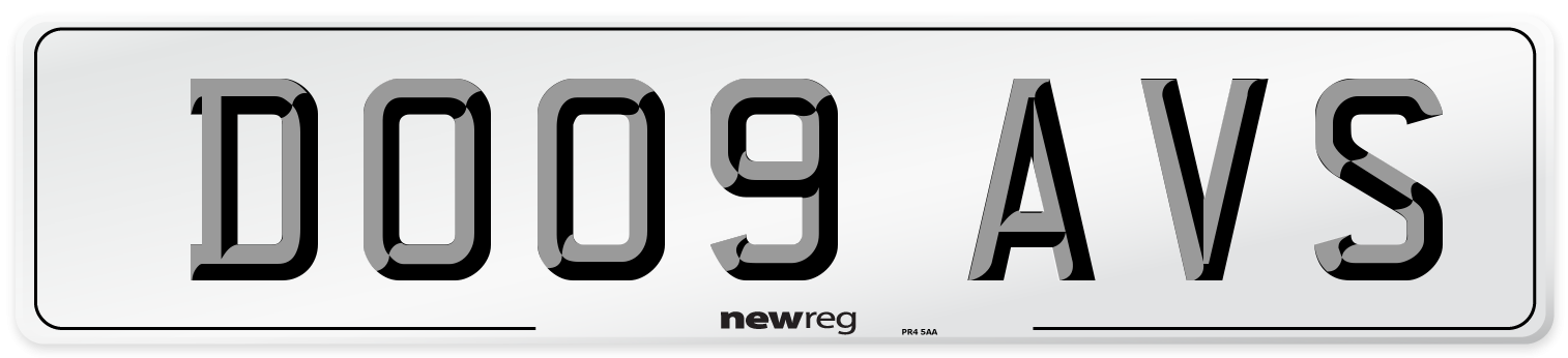 DO09 AVS Number Plate from New Reg